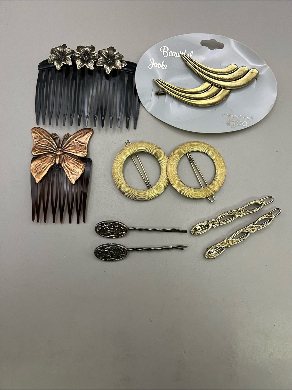 Vintage Hair Accessories Lot 8pc | Y2K 90s Hair Combs Barrettes Bobby Pins